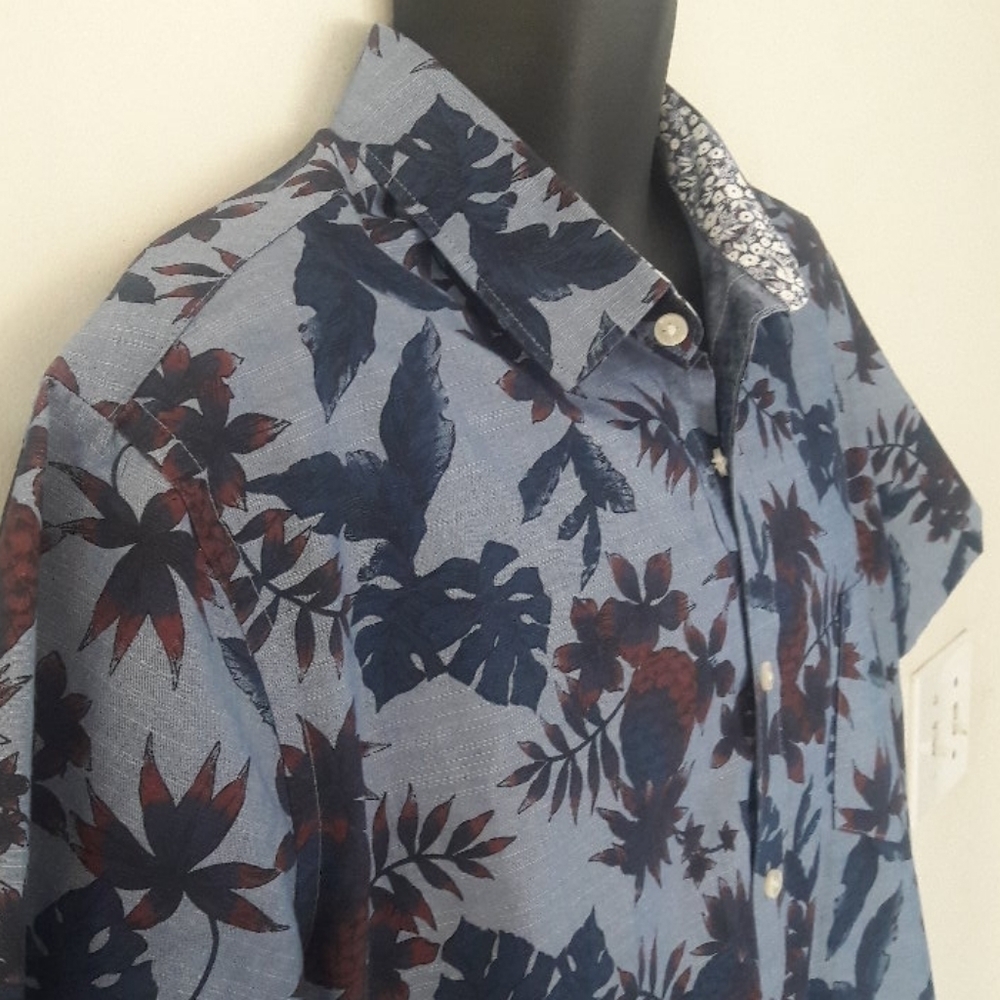 VAN HEUSEN Tropical Spring/Summer Shirt, XL - Picture 7 of 9